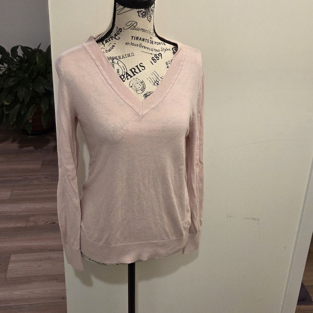 Quince Pink V-Neck Sweater